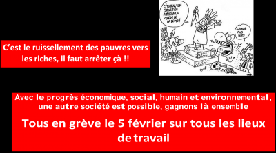 Le 5 février par la grève sur le lieu de travail